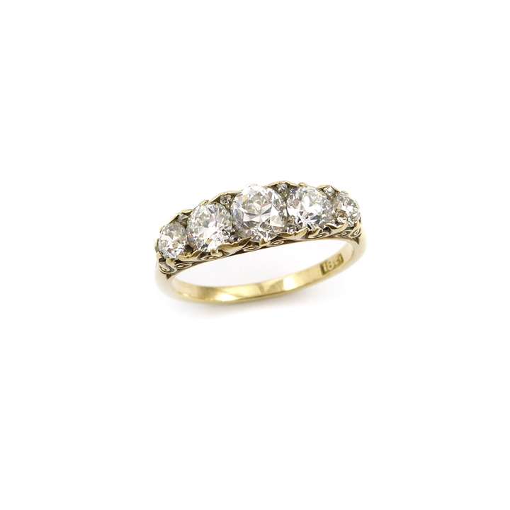Late 19th century five stone diamond ring